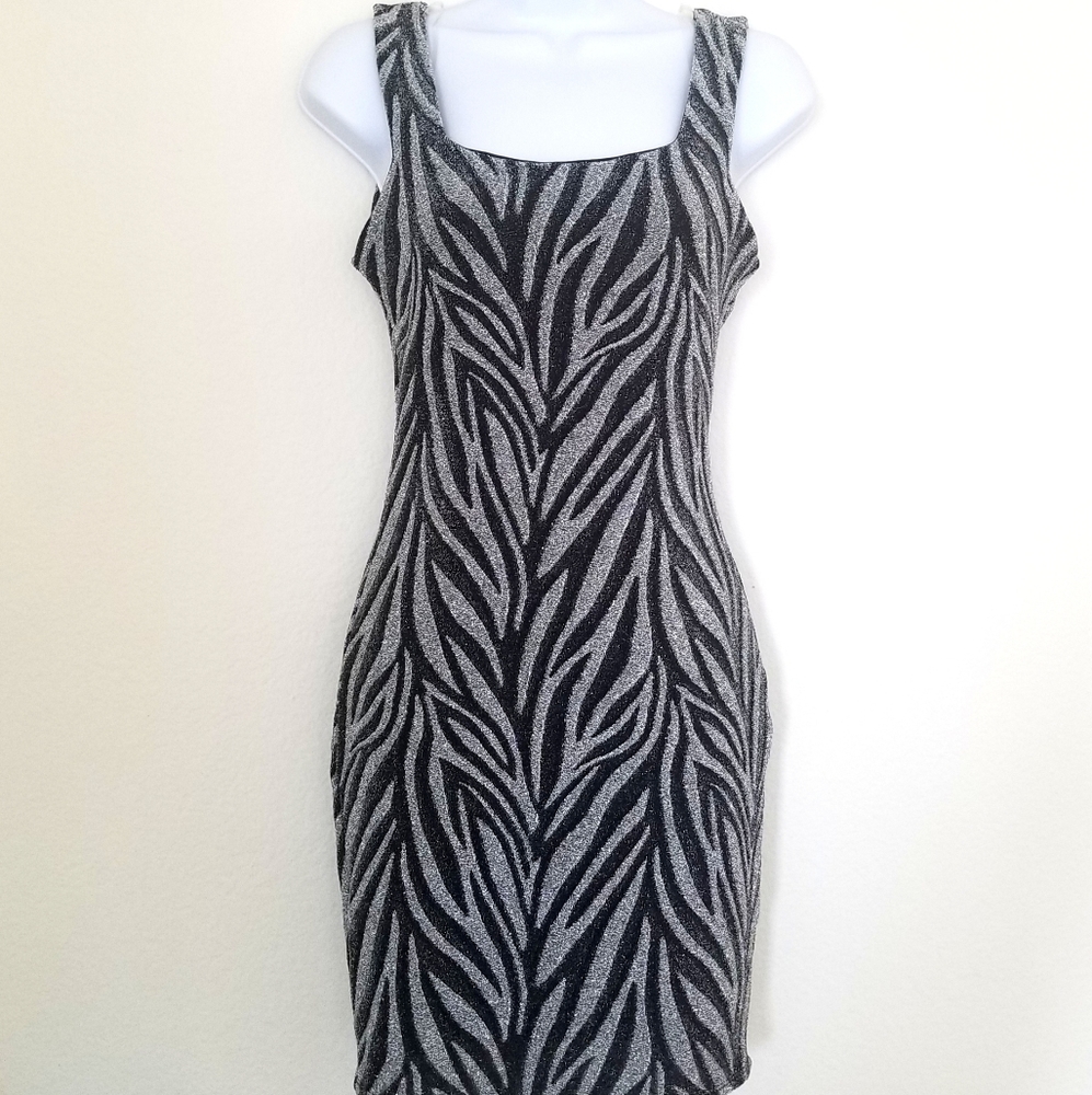 Love Culture Black Silver Tiger Party Dress